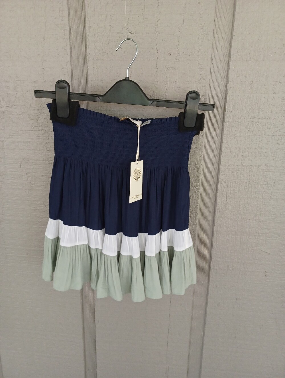 Ramy Brook Hayes Mini Skirt Size S Women Preppy Smocked Waist Pull On High Rise